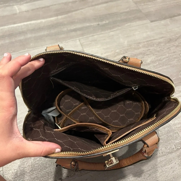 Aldo Brown Crossbody Zipper Purse - Picture 4 of 5